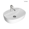 OLTENS Hamnes Thin umywalka 51x39 cm nablatowa owalna z powłoką SmartClean biała 41813000